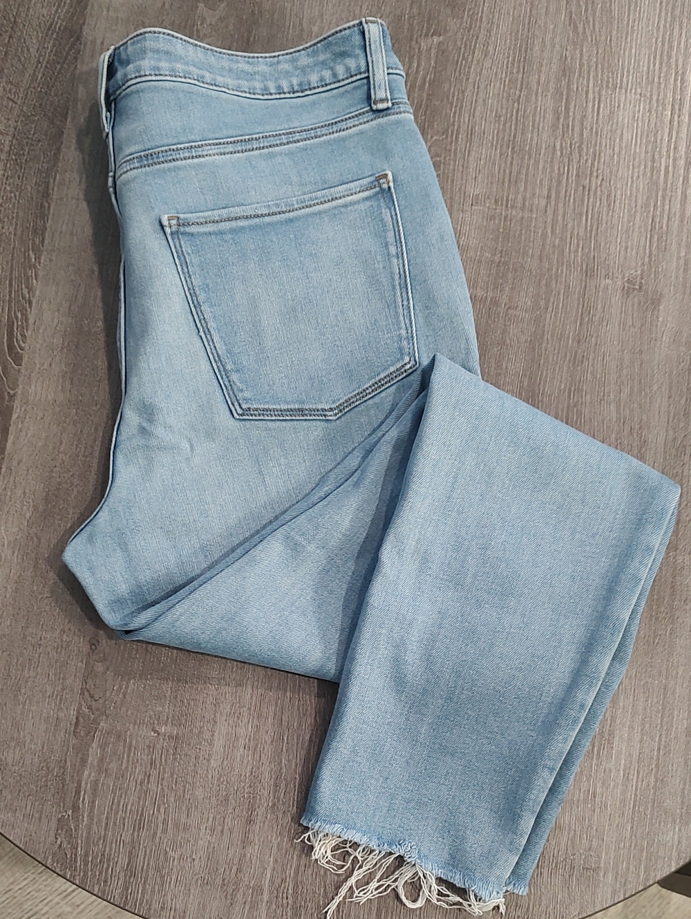 LC Lauren Conrad Light Blue Cropped High Rise Skinny Jeans with Raw Hem